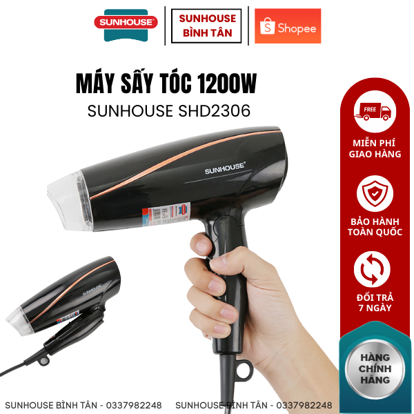 Sunhouse SHD2306 1200W Hair Dryer Folded Handle, Automatically