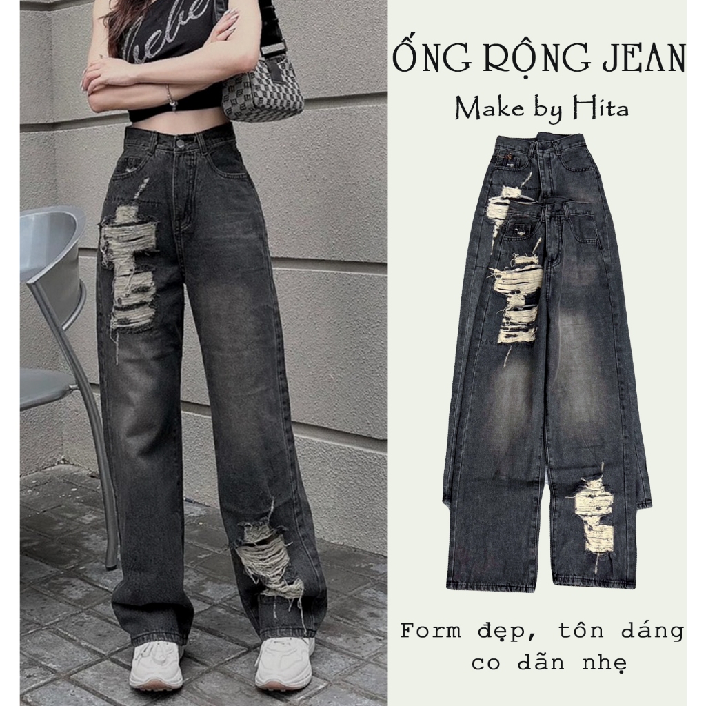RIPPED HIGH WAIST  PANTS  KF836972 main image 1