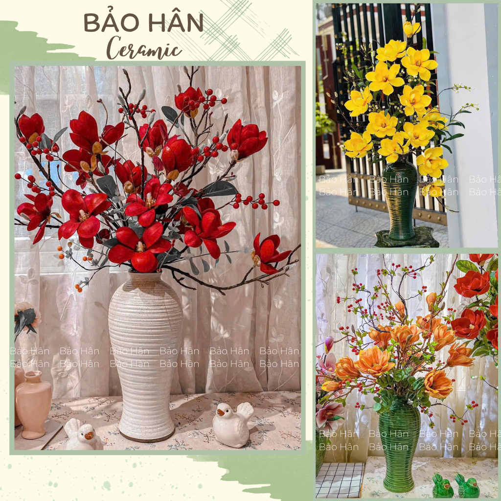 Large Vase Peach Blossom CNY, Jelly Nam, Tuyet Mai, High Quality Bat