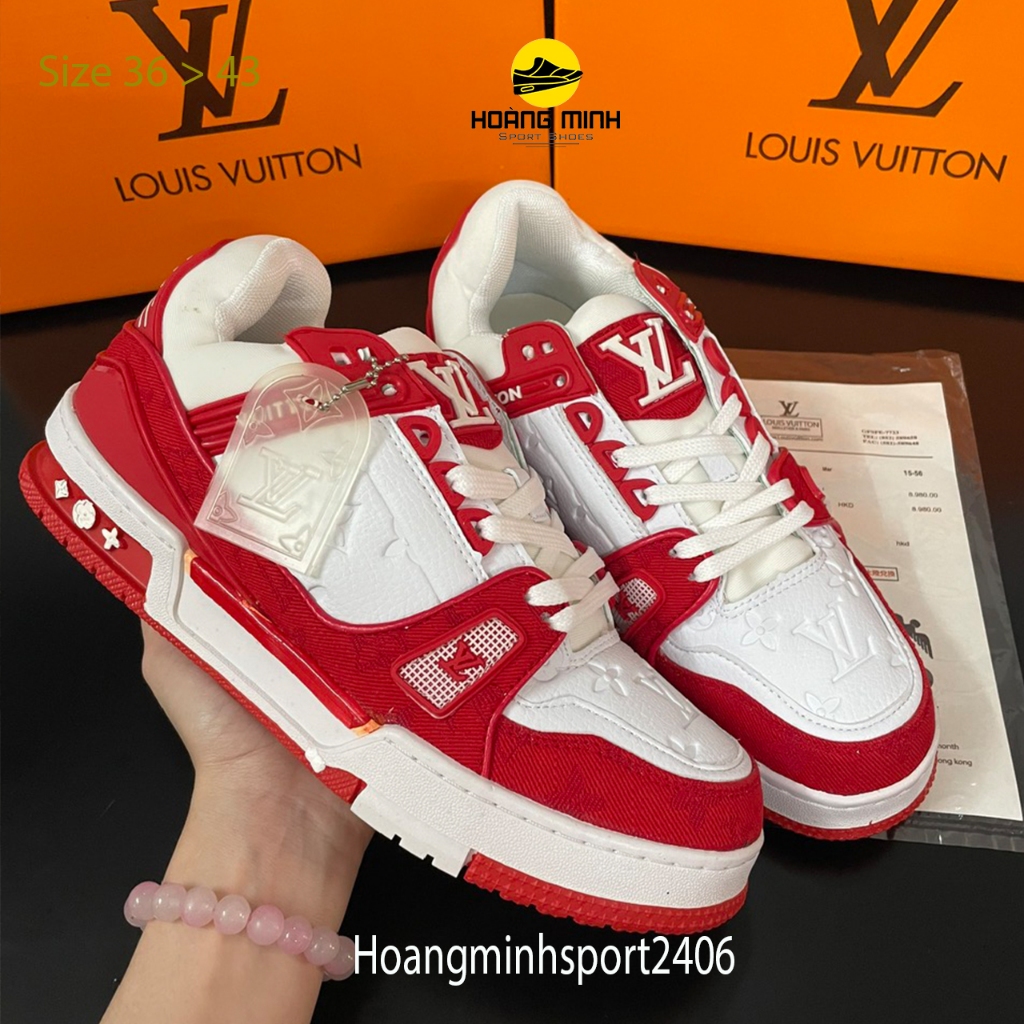 All red louis vuitton sneakers clearance