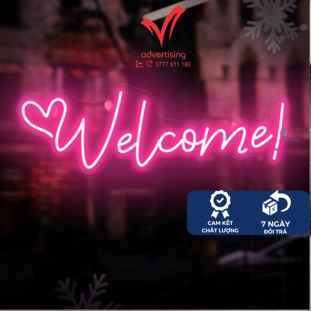 Welcome Led Neon light to decorate eateries and restaurants, size 45cm ...