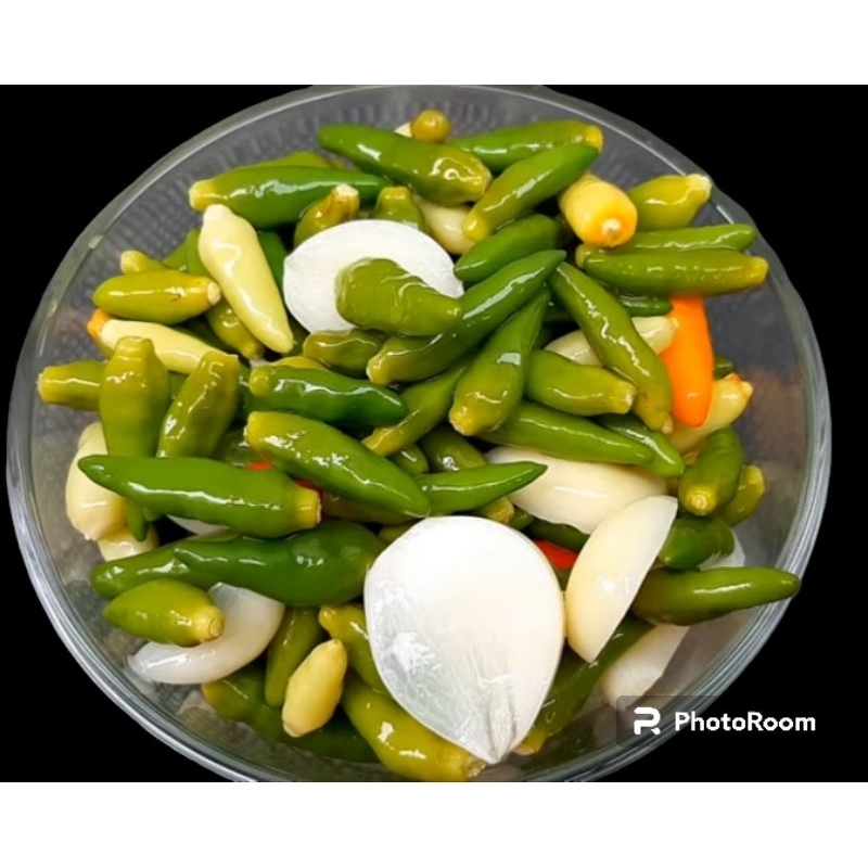 Green Chili Soaked With Garlic Vinegar Spicy Aroma 1KG Jar Shopee