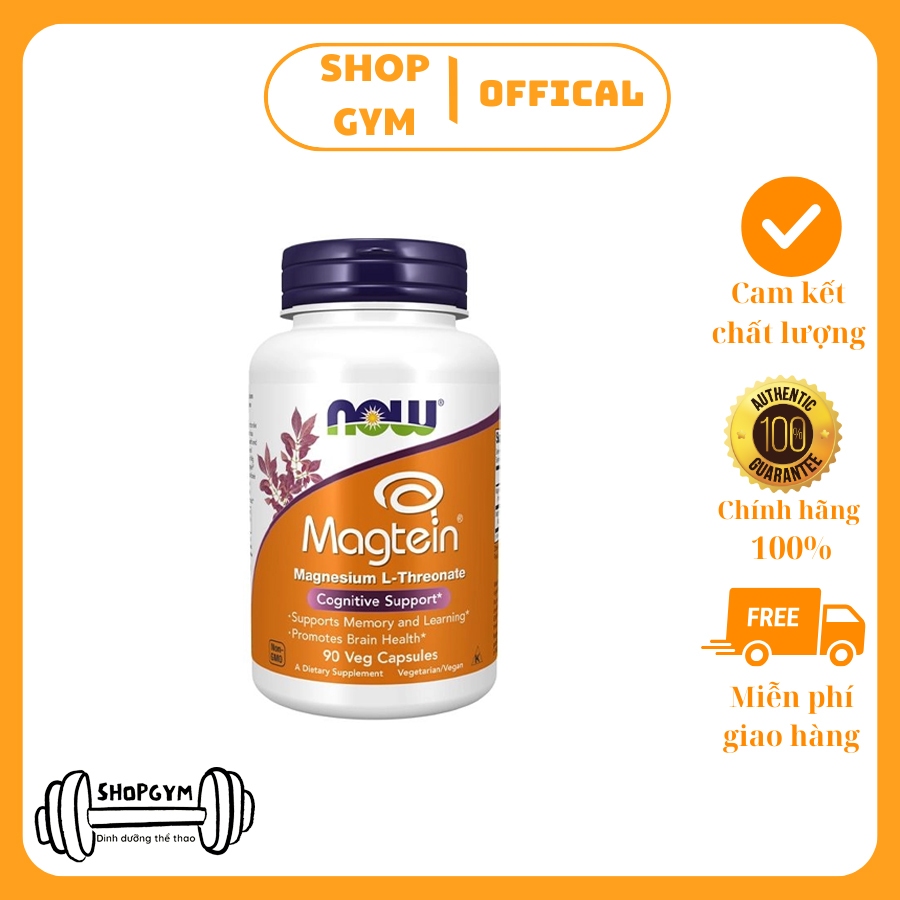 Magnesium NOW Magtein Supplements Magnesium LThreonate, 90 Veg Capsules Support Heart Health