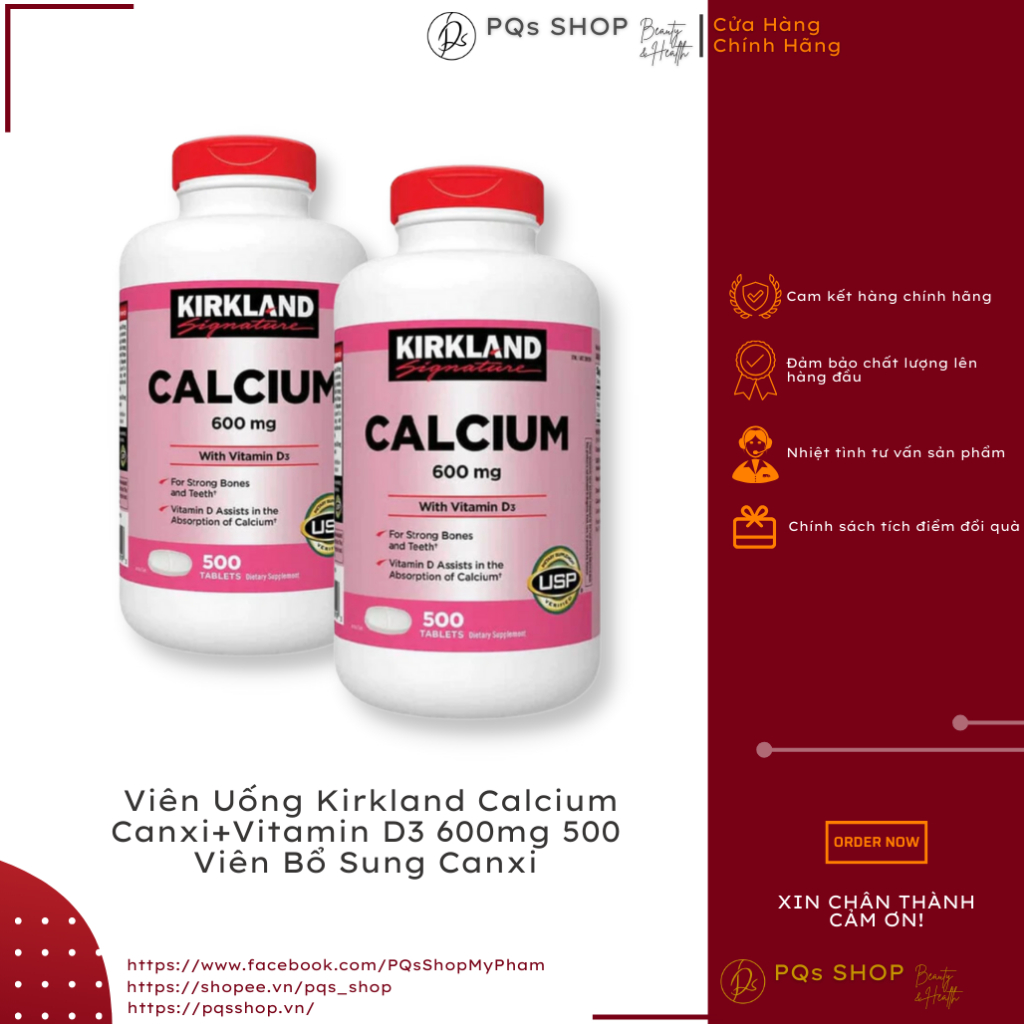 Kirkland Calcium Calcium Oral Tablet + Vitamin D3 600mg 500 Calcium Supplements Shopee Malaysia