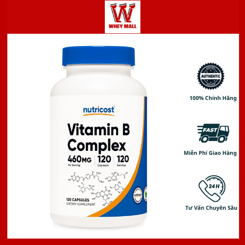 Nutricost Vitamin B Complex 460mg B Vitamin Supplement Comprehensive