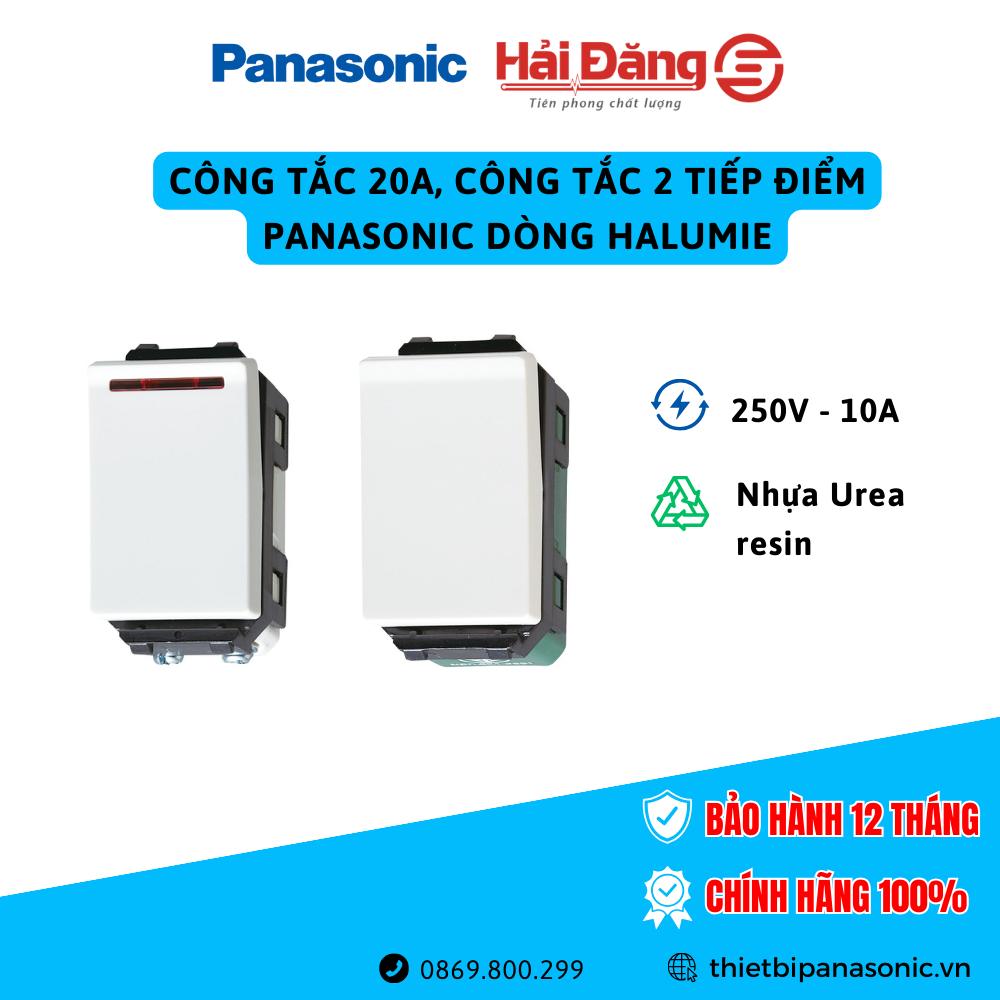 Switch 20A Switch, Panasonic Halumie 2 Contact Switch With Indicator