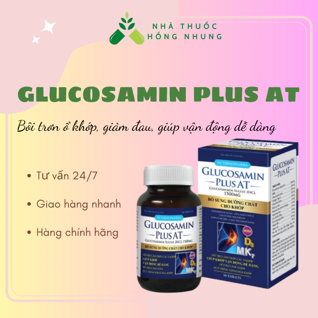 Glucosamine plus AT supplements relieve osteoarthritis pain in a box of