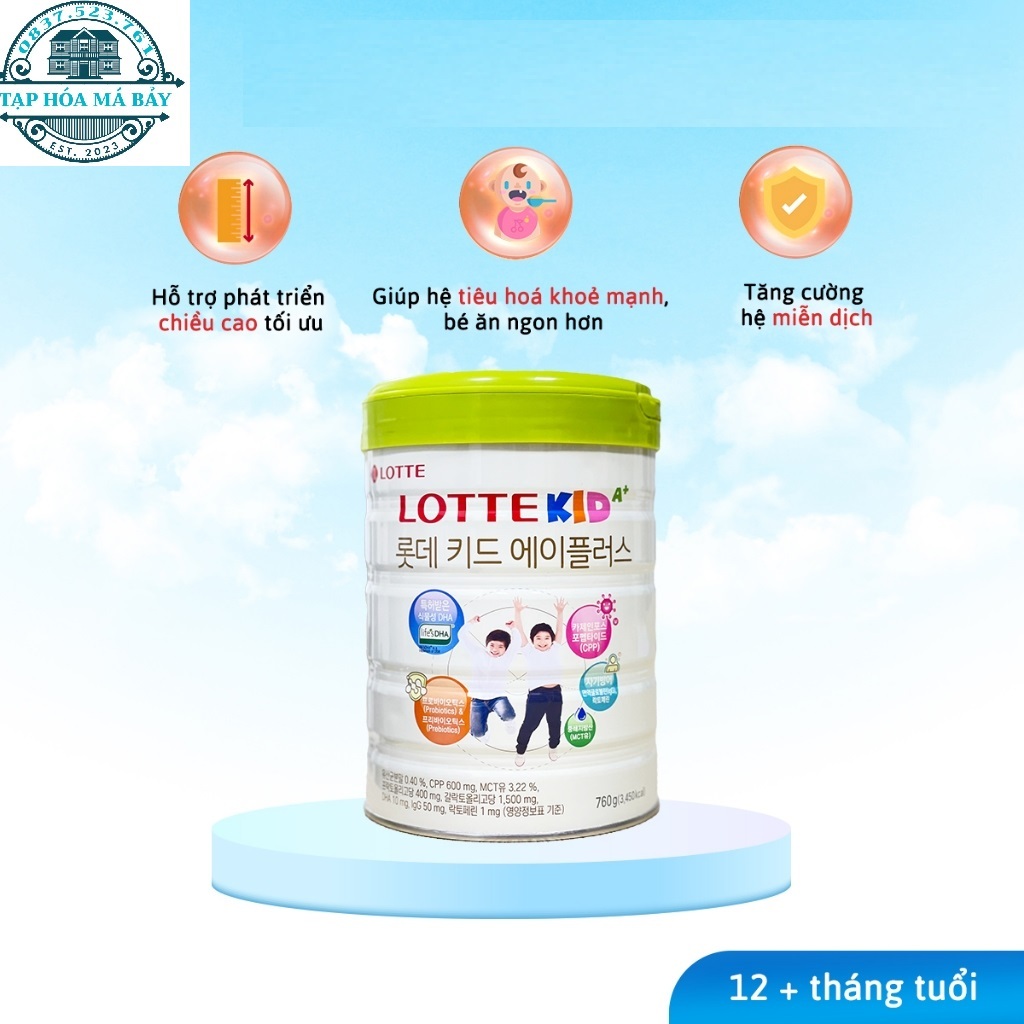 Lotte Kid A+ Korean Cow's Milk 760g can helps children increase height ...