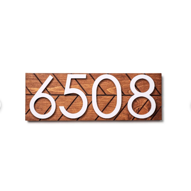 Plate Number Of Whole Pine House, foocmex, Laser Engraved, 5mm Braille