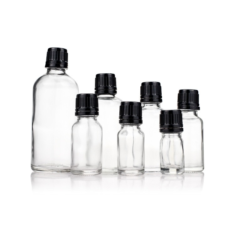 5ml - 100ML Flat Black Cap Essential Oil Bottle, Premium Glass Bottle ...