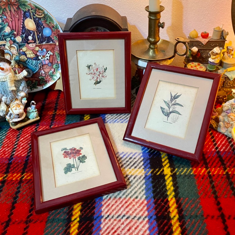 Set of 3 vintage European wooden flower wall paintings Shopee Malaysia