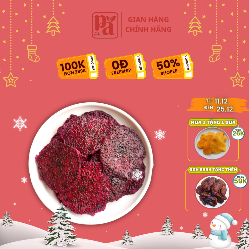 Phu An healthy Foods Flexible Dried Dragon Fruit 100g Delicious Snack