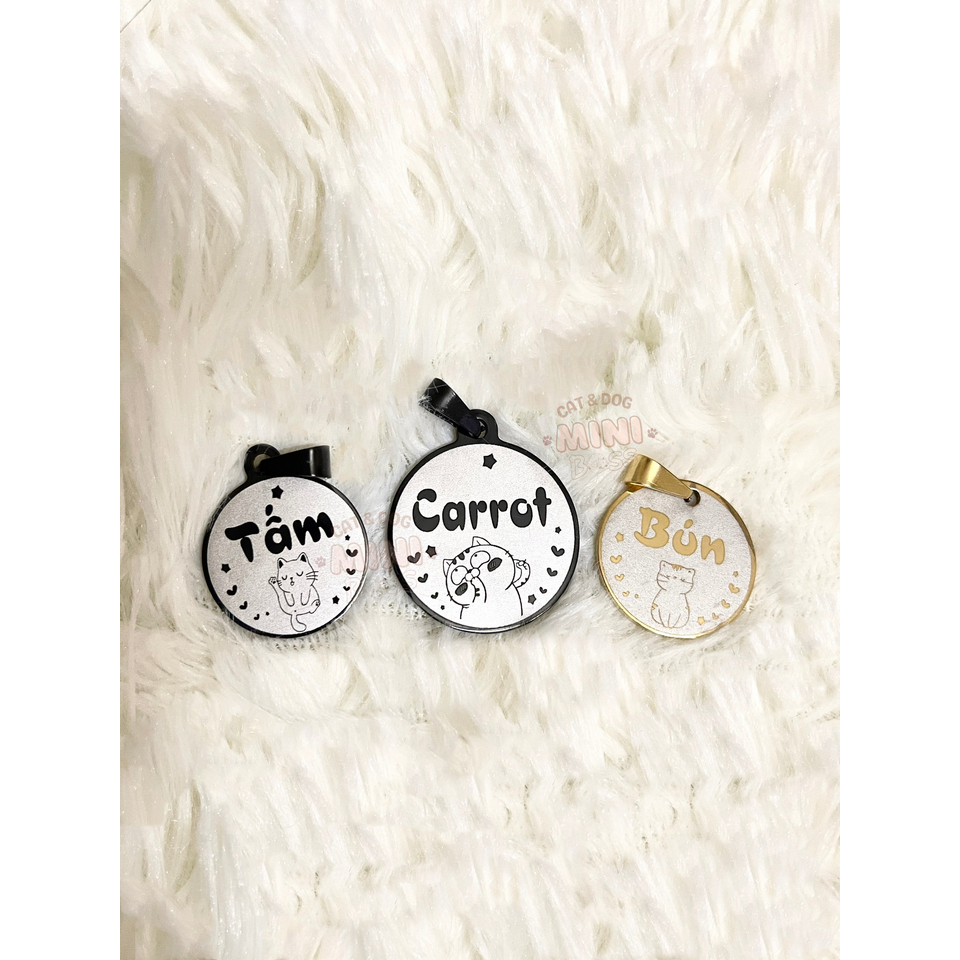 Name tags for dogs and cats with round frames, name tags for dogs, cats ...