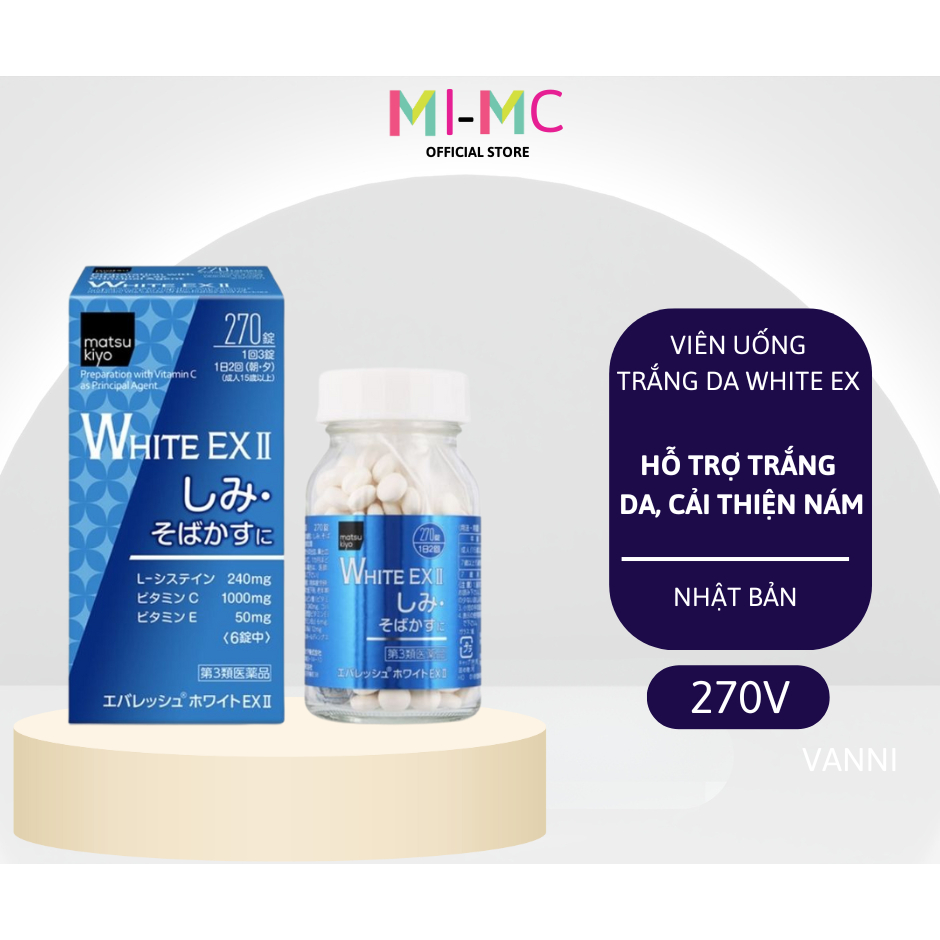 White ExIi 270 Japanese whitening oral tablet, whitening oral tablet supports pigmentation