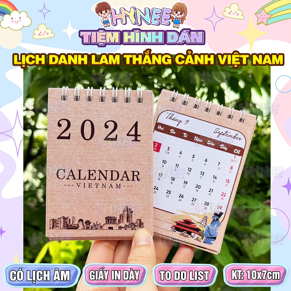 Calendar 2024 With Lunar Calendar, Vietnamese Vintage Scene Name