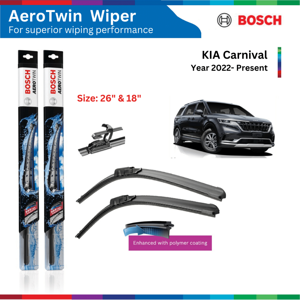 Kia Carnival Car Wipers, Car Model 2022 Up To Now, Bosch AeroTwin, size