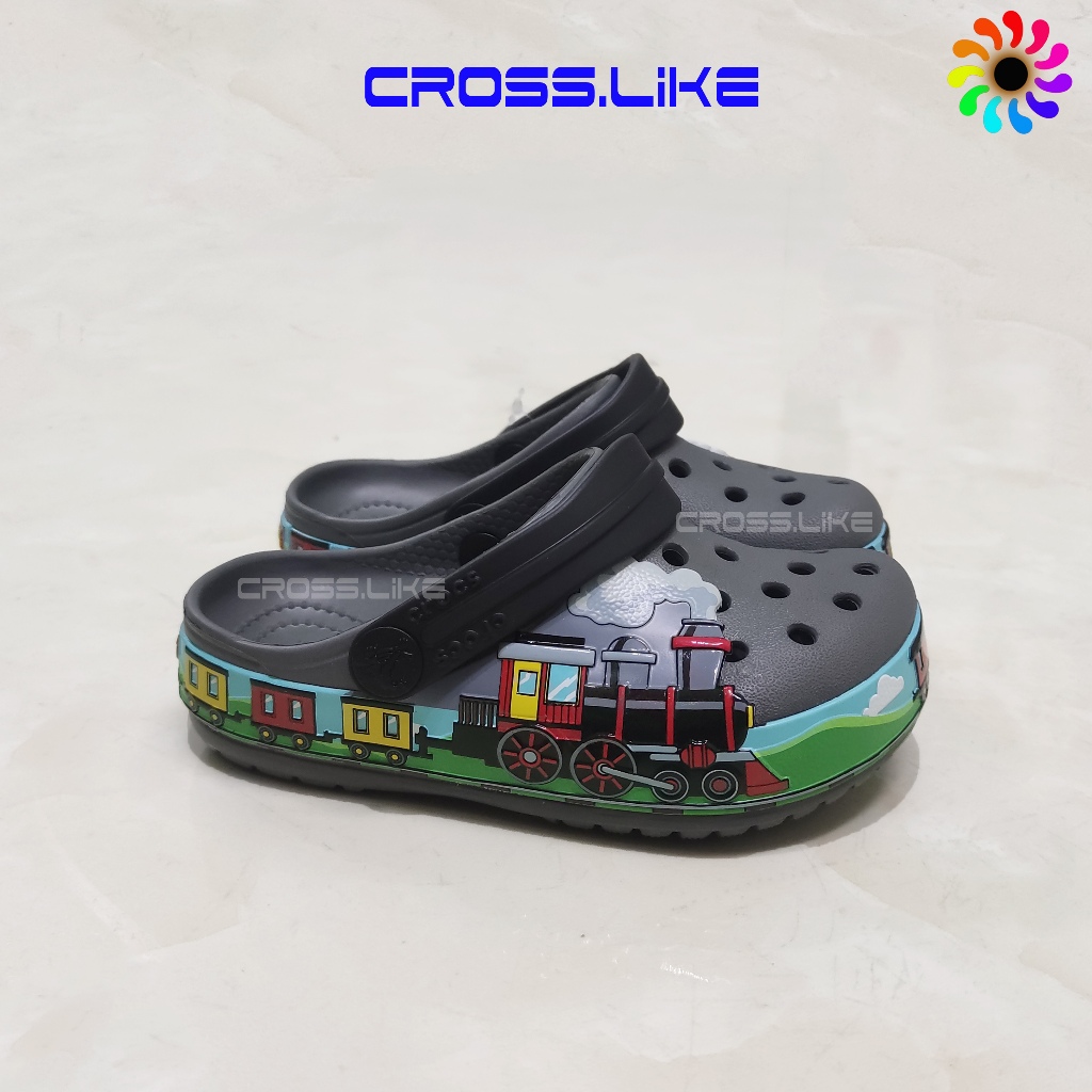 Crocs Plastic For Babies With Train Rim Fun Lab Train Band Clog