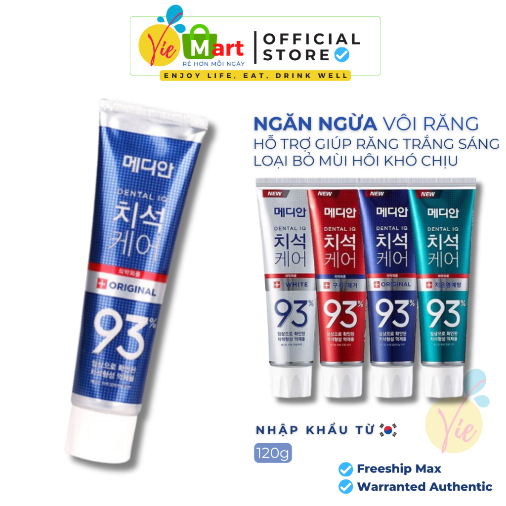Median Toothpaste 93 Dental IQ Korea Helps Whiten Teeth [120g
