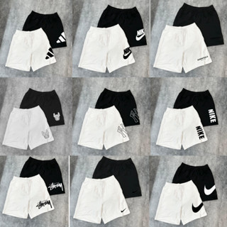 Nike Mlb Adidas cotton 100 cotton shorts Shorts men and women oversize genuine Korean ulzzang elastic material Shopee Malaysia
