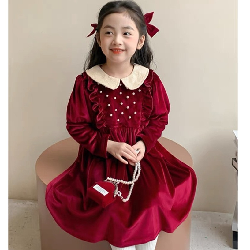 open lace back dress Velvet Bow Princess Dress  Teen/Women