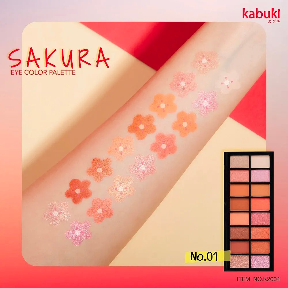 Kabuki Sakura Eye color Palette K2004 16-pan eyeshadow Palette | Shopee ...