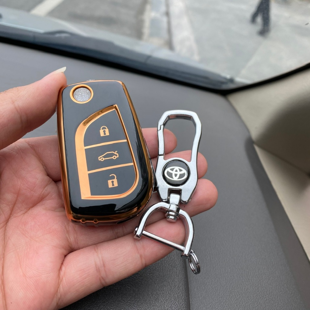 Luxury Tpu Key Cover For Toyota Fortuner Innova Hilux Folding Key Shopee Malaysia