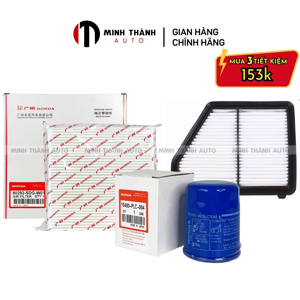Combo 3 Types Of Filters For Honda Civic, CRV 1.8 (20162022) Air
