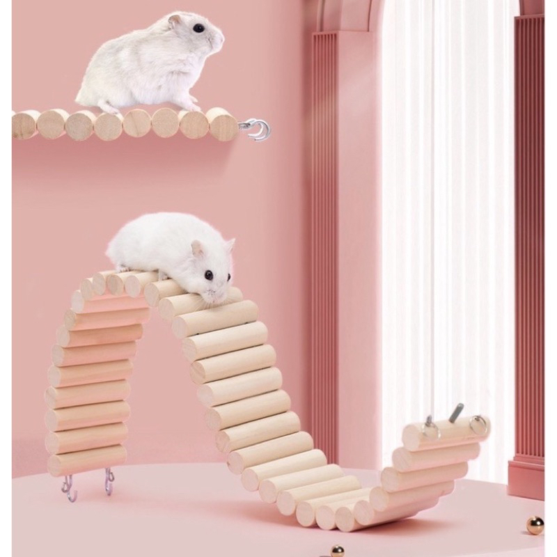Snapshot of Bent Wooden Bars Divide Hamster Cages Soft Wooden Pet Toy Climbing