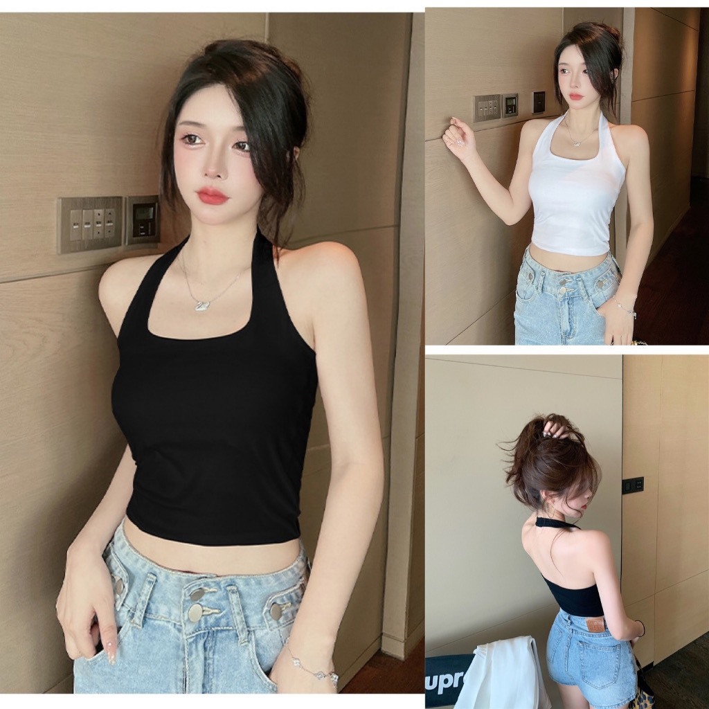 Super Hot Y20 Open-Back Neck Croptop, Bib Collar. | Shopee Malaysia