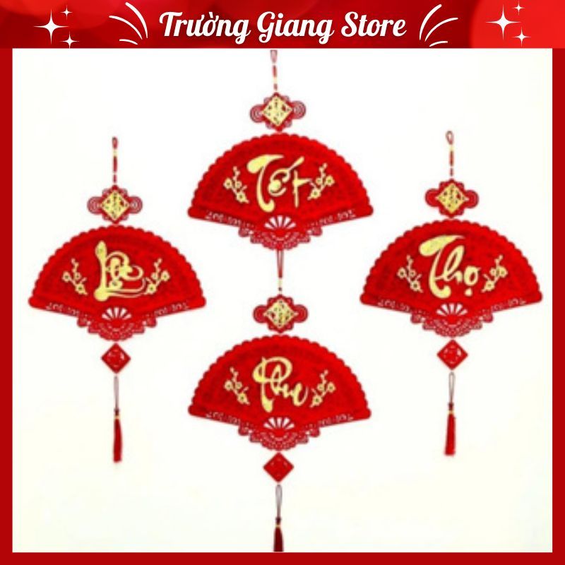 Free Hanging CNY, Khanhing Red Velvet Fan Letter Phuc Loc Tho 2024 ...