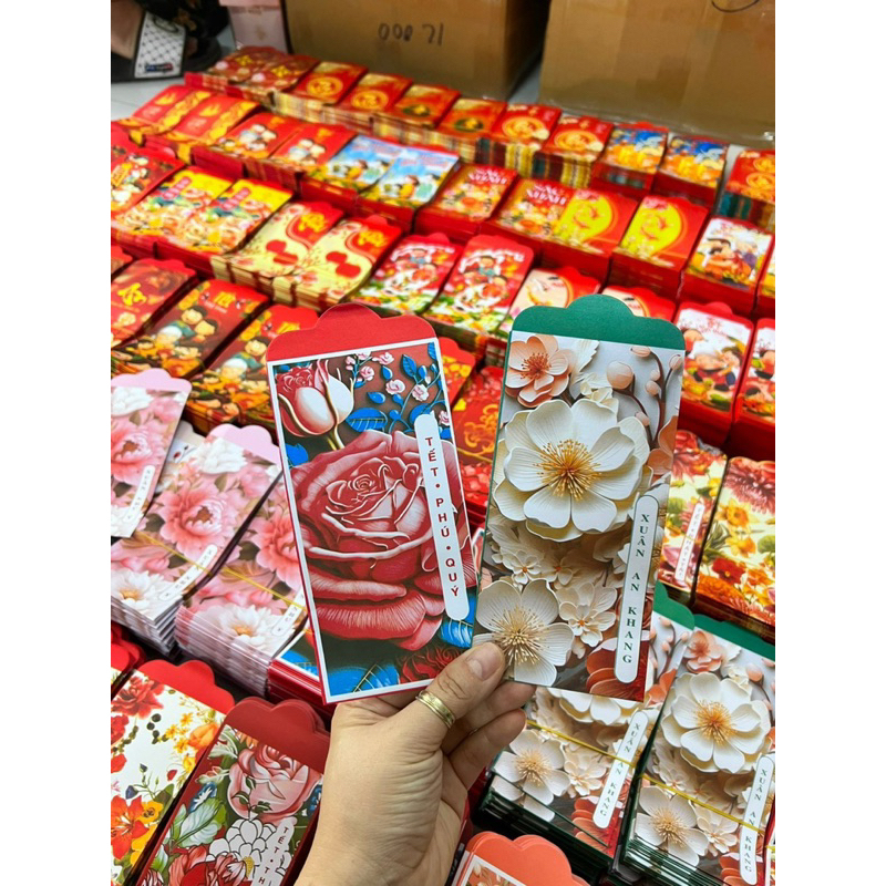 Combo 100 New Year Leaf Red Packets 2024 Full Sample, Beautiful ...