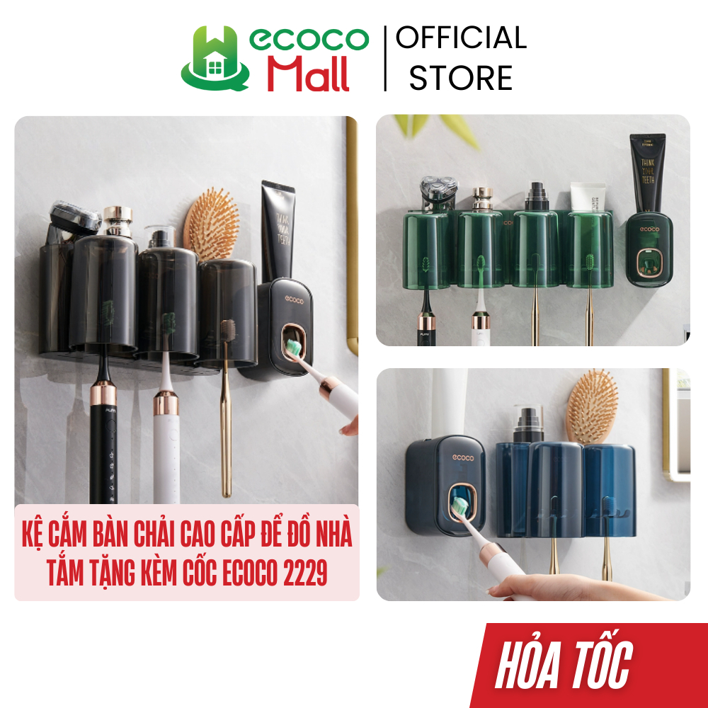 Ecoco high-end toothbrush holder, bathroom storage with free cup ...