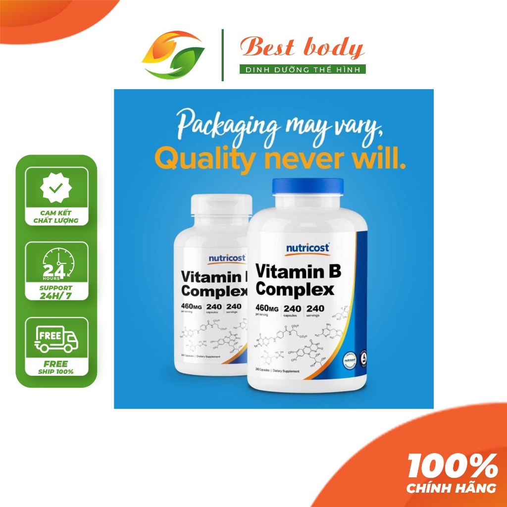 Nutricost Vitamin B Complex 460mg B Vitamin Supplement Comprehensive