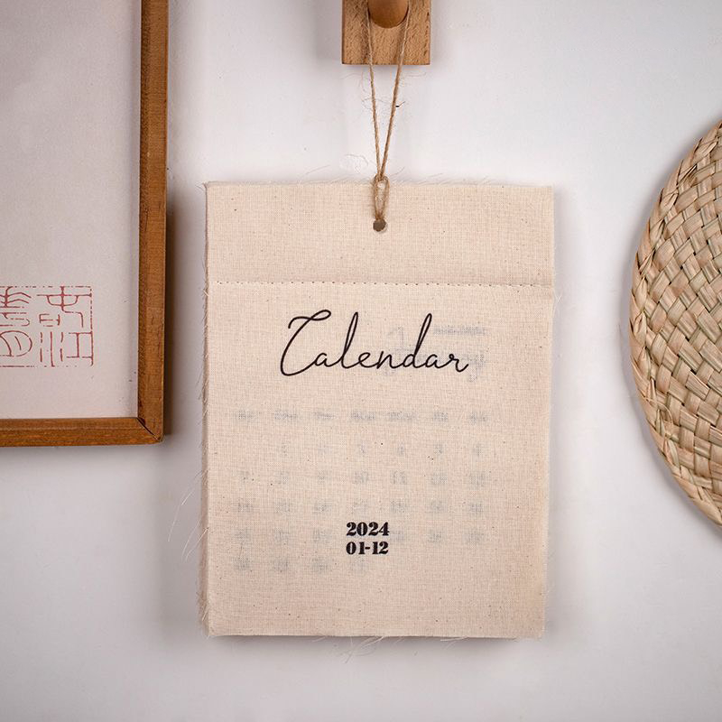 Calendar Hanging 2024 fabric, vintage style New model 2024 Shopee