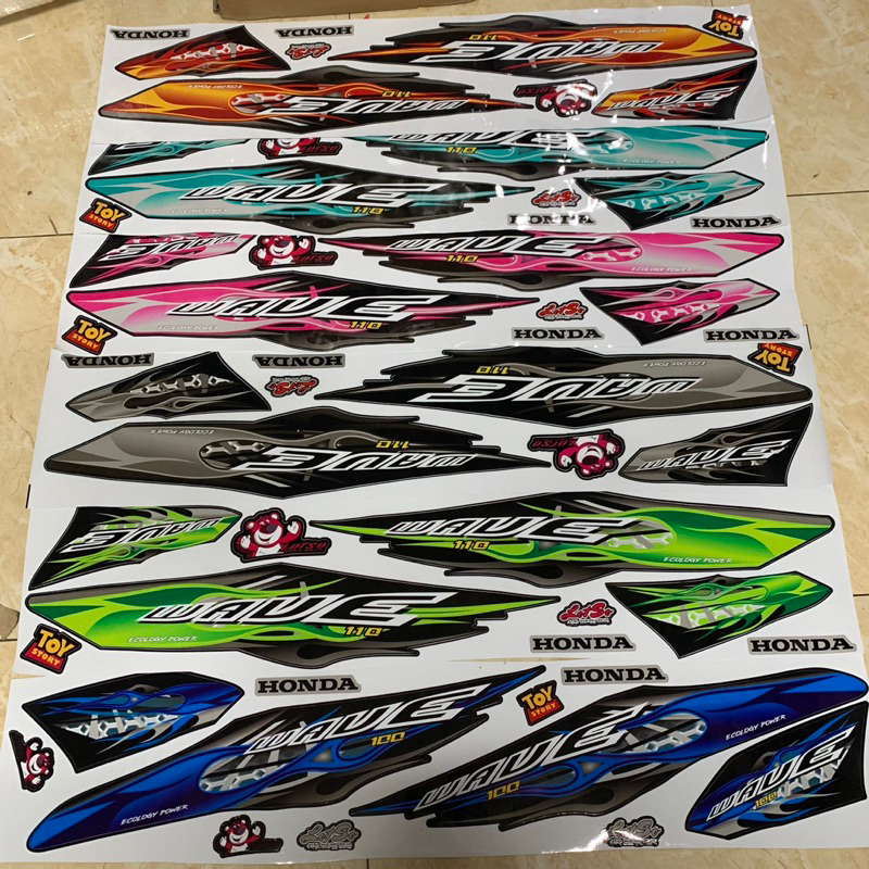 Wave Car Stickers Wave Fire Stickers New Model Wave 50/100/110 Car ...