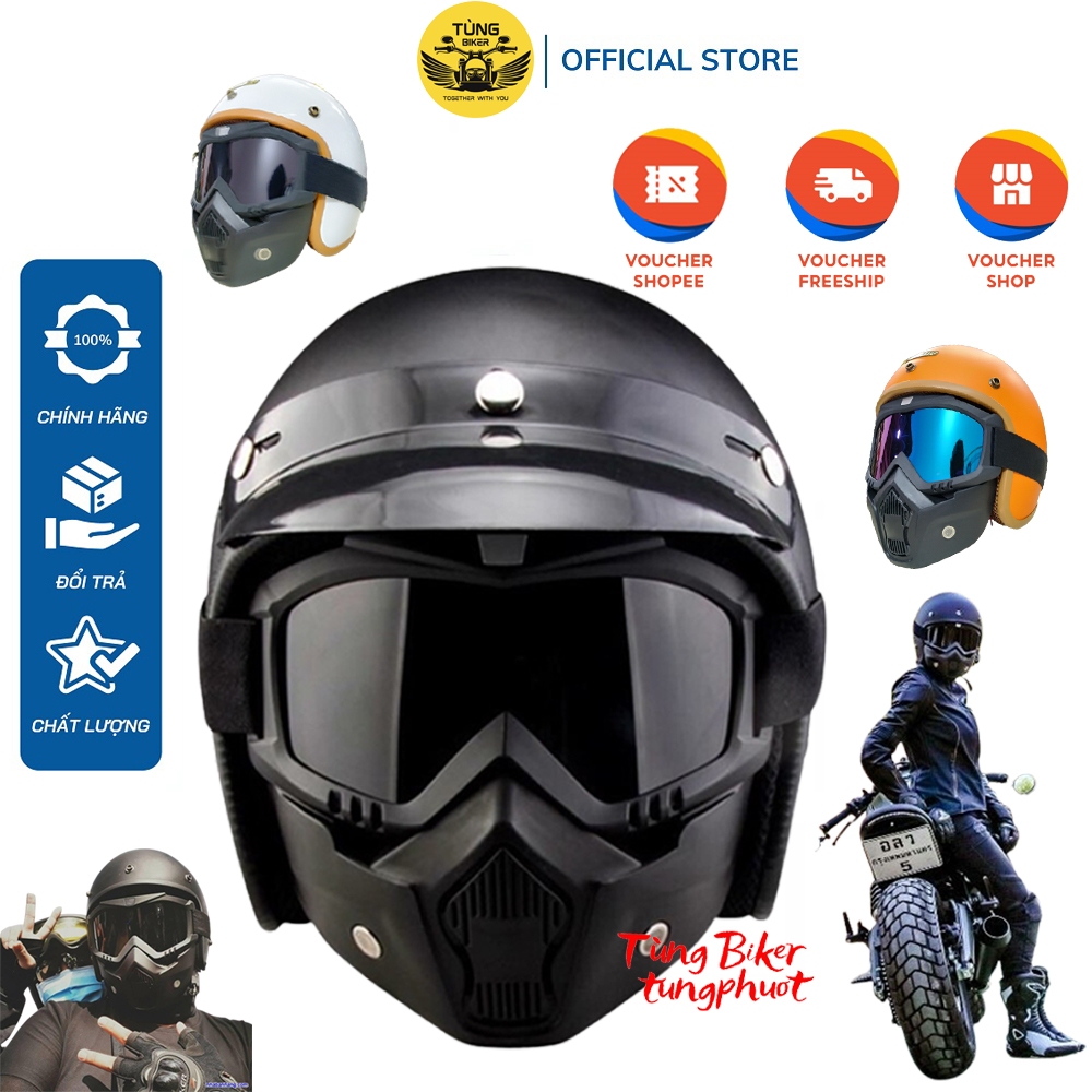 Combo 3/4 Helmet + Beon Goggles Mask (Super Cool) | Shopee Malaysia