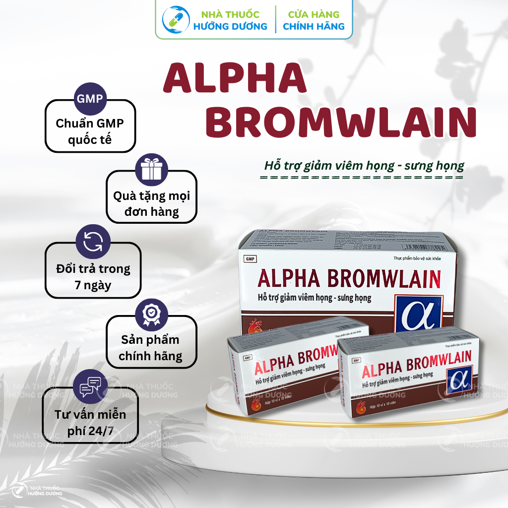 Alpha Bromwlain Cough Reduction Oral Tablets Reduce Sore Throat, Sore