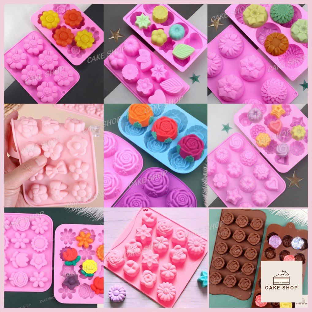 Silicone Mold Rose, 3D Flower Many Cute Patterns For Chocolate Cake ...