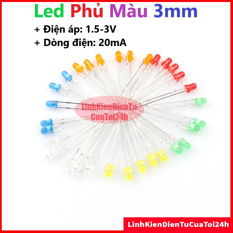 3 Color Coated LED, 3mm Color Coated LED, 3mm LED - Red, Green, Yellow ...