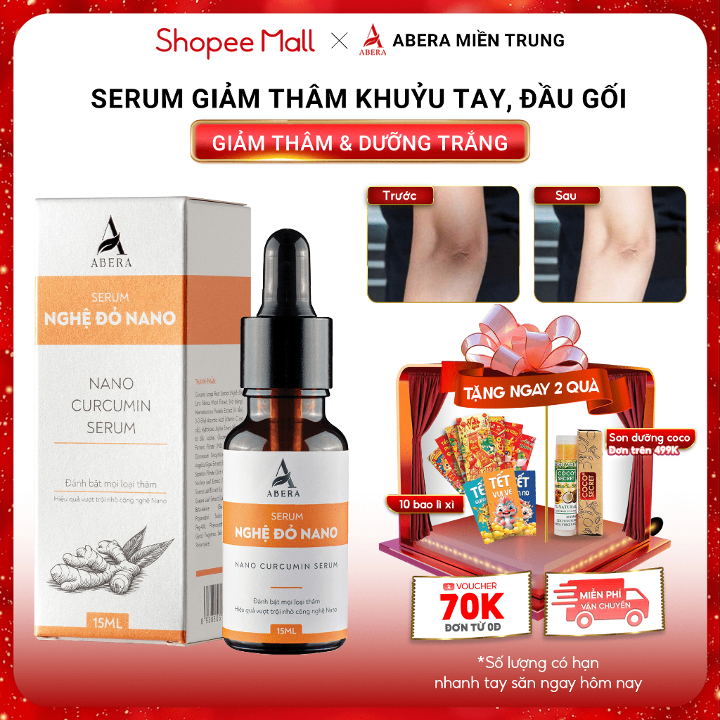 Nano ABERA red turmeric and elbow dark spots Serum 15ml Bleaching
