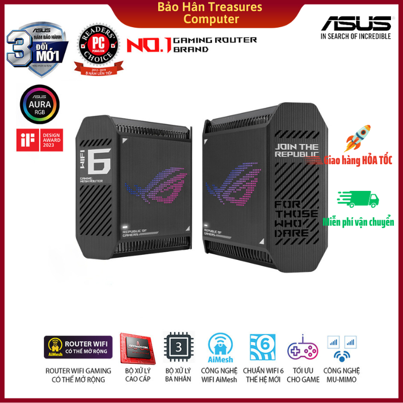 Asus Router ROG Rapture GT6 Mesh WIFI6 System (AX11000 Triple Band ...