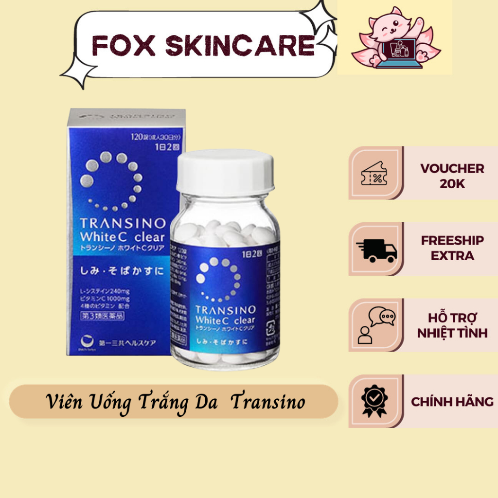 Transino White C Clear Japanese whitening oral tablet 120 capsules Foxskincare Shopee Malaysia