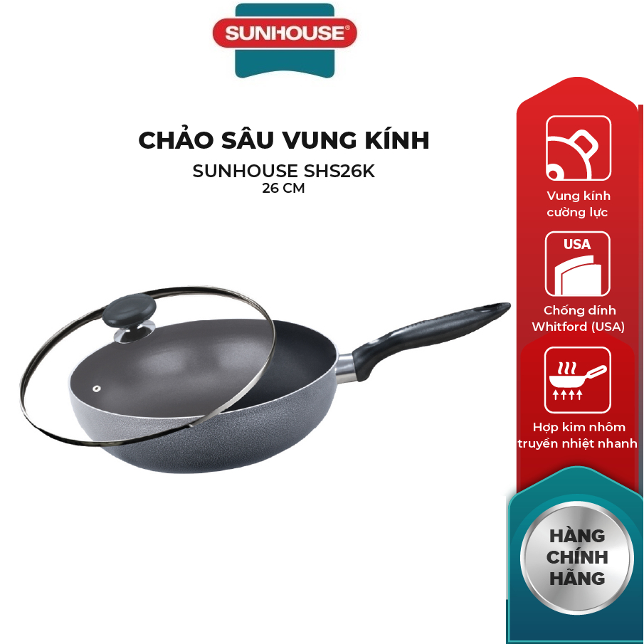 Sunhouse Deep Pan SHS26K _ 26 cm Do Not Use Induction Hob Shopee