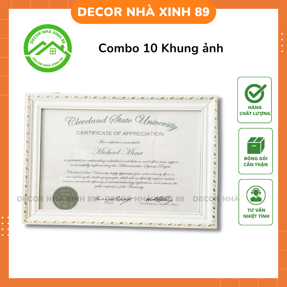 Combo of 10 photo frames, certificate of merit A4 21x30cm, plain frame ...