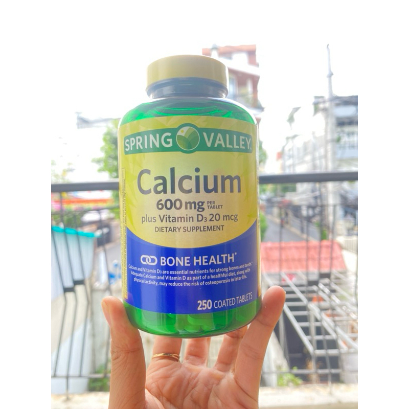(DATE 05/2024) 250 Calcium Tablets 600mg Vitamin D3 20mcg Spring Valley ...