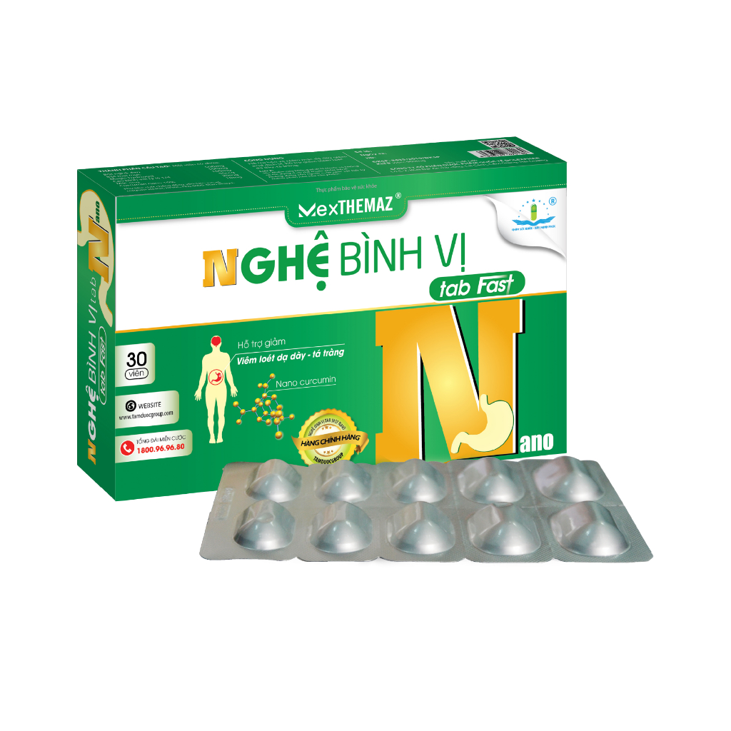 Tab fast Nano Turmeric Tablets Support to reduce StomachUlcers (Box