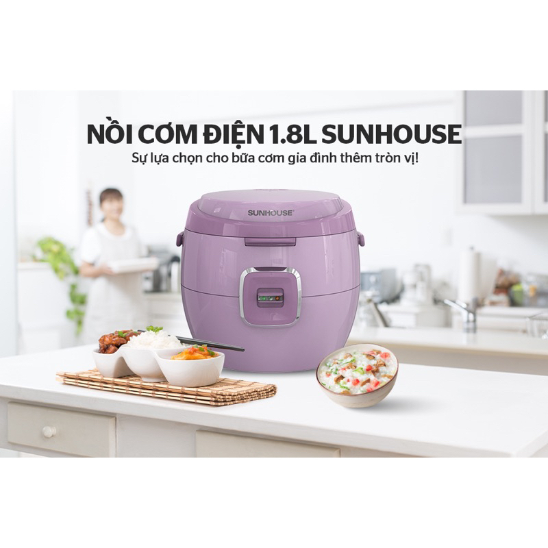 Sunhouse 1.8 liter rice cooker SHD 8663V (purple) | Shopee Malaysia