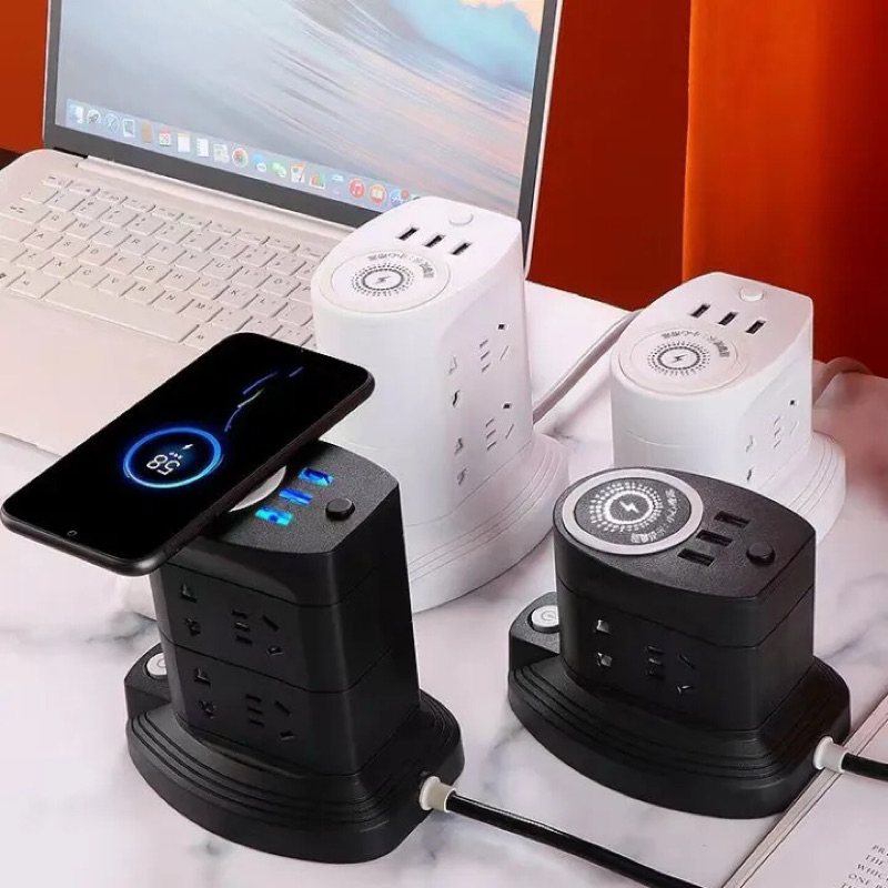 Universal Extension Power Socket With Wireless Charger, 2M Long ...