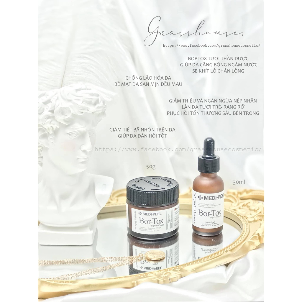 MEDIPEEL Bor-Tox Peptide Ampoule Essence and Anti-Aging Cream Combo ...