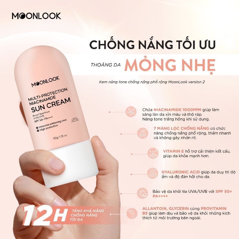 Moonlook Glutathione 7 Membrane Sunscreen Protects The Skin SPF 50+ PA ...